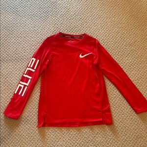 Nike Kids Elite Red Long Sleeve Tee